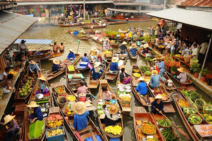 mercado flutuante bangkok tailândia